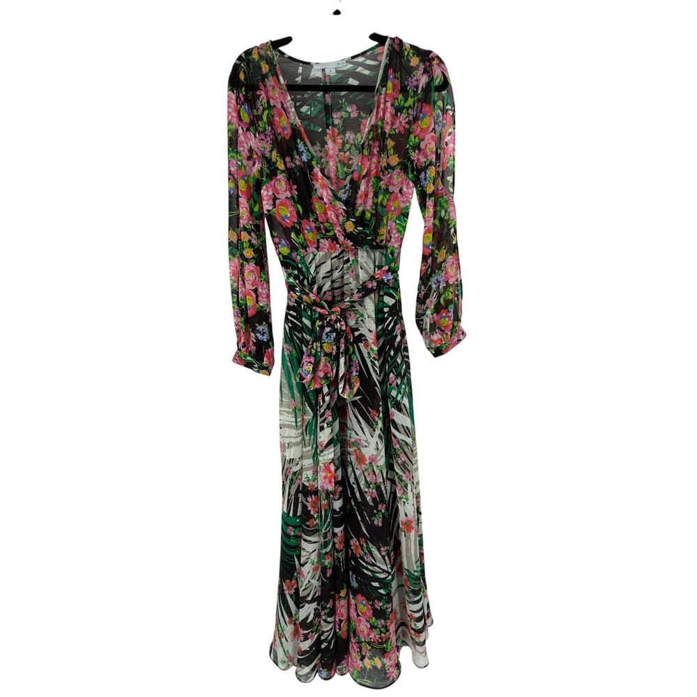 Renn Maxi Dress Floral Tropical Wrap Women Size Small Multicolor‎